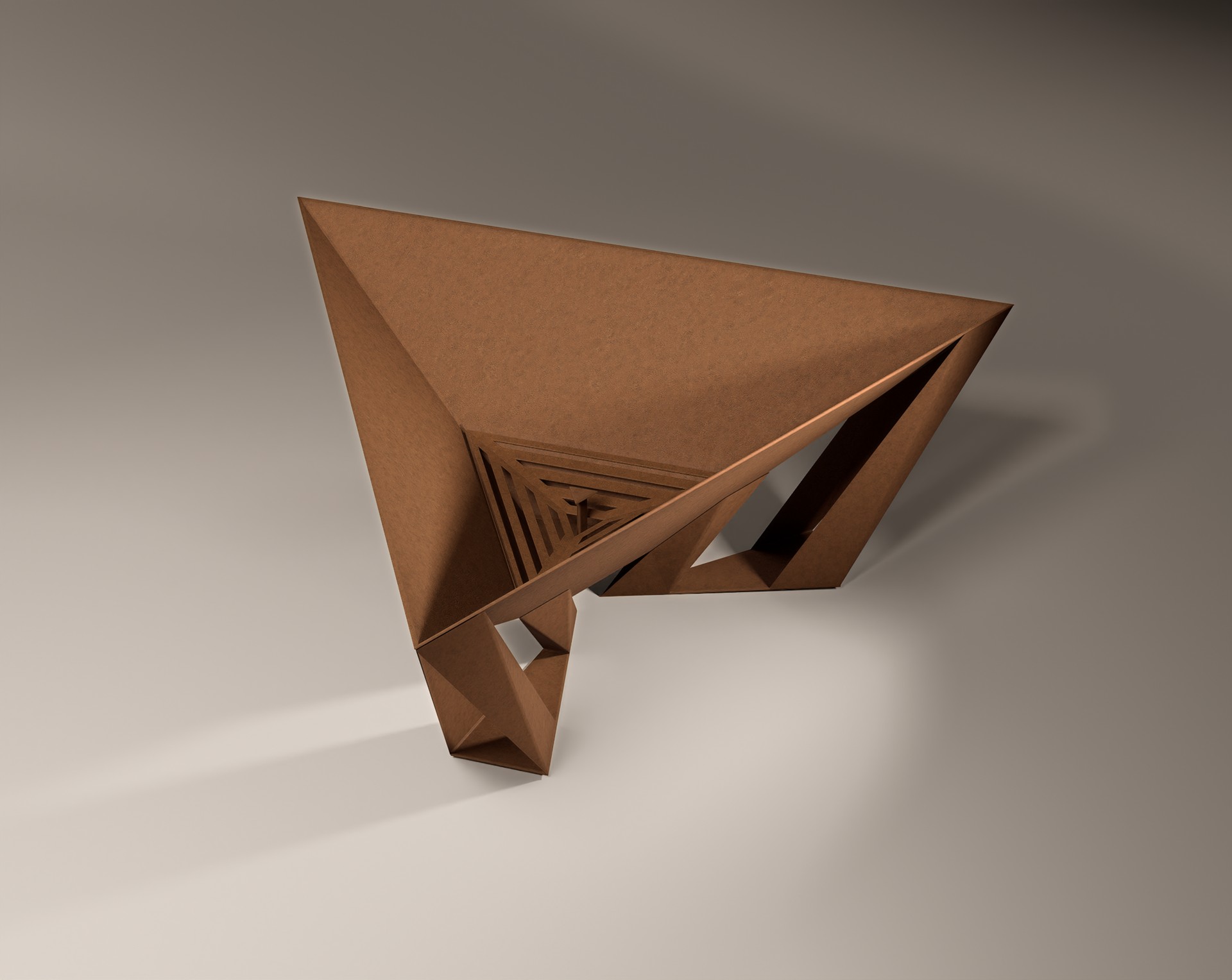 NUA: un brasero geométrico de acero corten